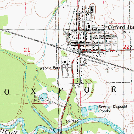 Topographic Map of Wapsie Park, IA