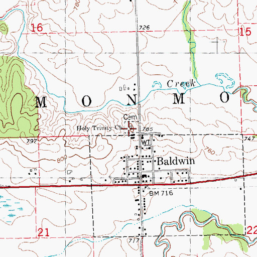 Topographic Map of Holy Trinity Church, IA