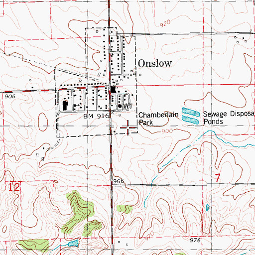Topographic Map of Chamberlain Park, IA
