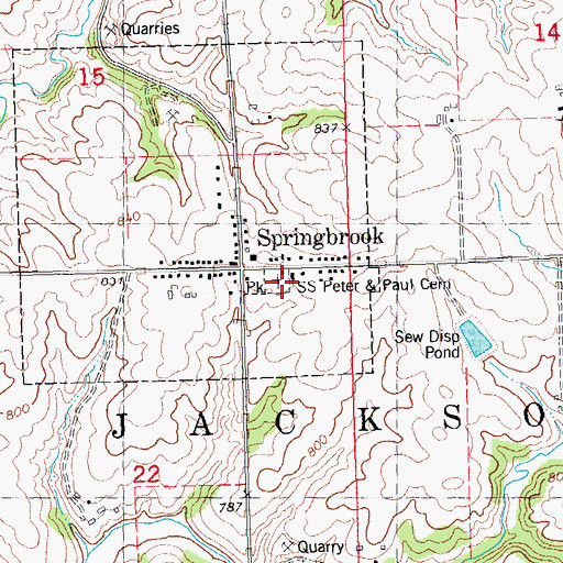 Topographic Map of Saint Peter and Paul Catholic Cemetery, IA