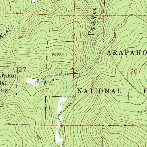 Topographic Map of Meadow Brook, CO