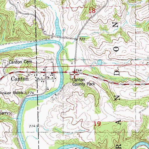 Topographic Map of Canton County Park, IA