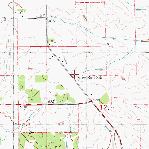 Topographic Map of Perry Number One School, IA