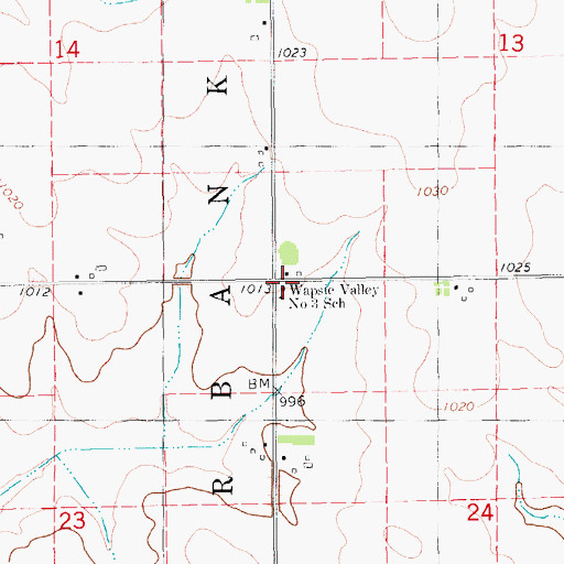 Topographic Map of Wapsie Valley Number Three School, IA