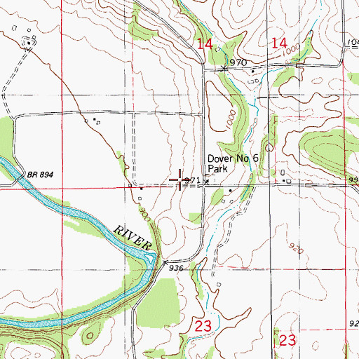 Topographic Map of Dover Number Six Park, IA