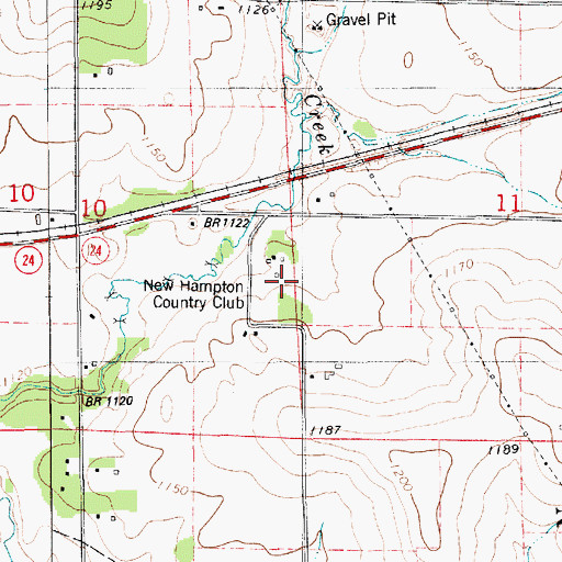 Topographic Map of New Hampton Country Club, IA