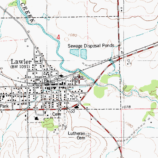 Topographic Map of Junko Park, IA