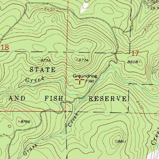 Topographic Map of Groundhog Flat, CO
