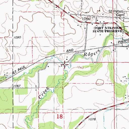 Topographic Map of Goddard Creek, IA