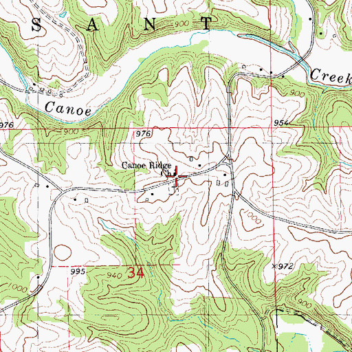 Topographic Map of Canoe Ridge Church, IA
