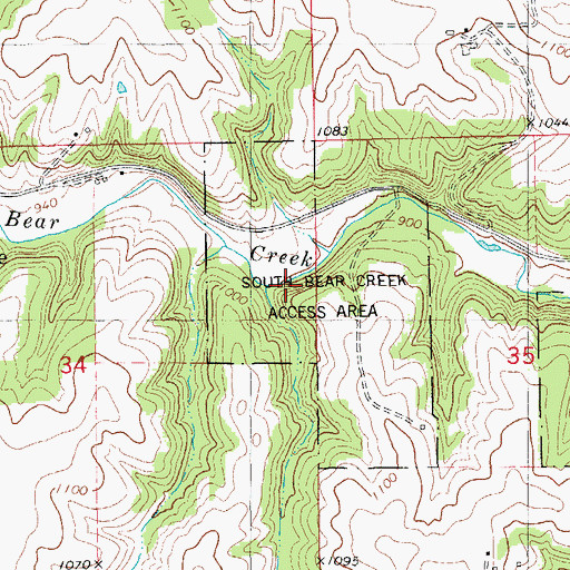 Topographic Map of South Bear Creek Access Area, IA