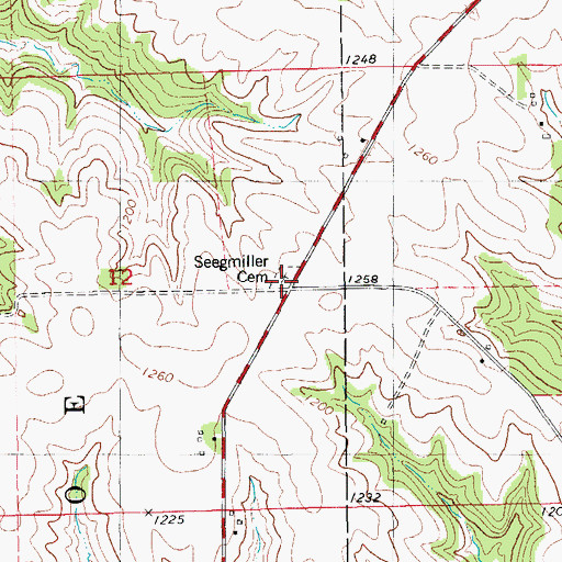 Topographic Map of Seegmiller Cemetery, IA