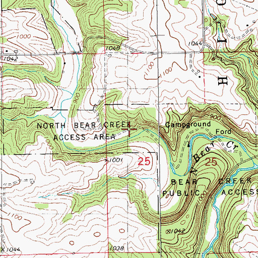 Topographic Map of North Bear Creek Access Area, IA