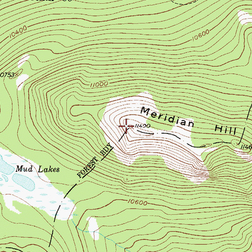 Topographic Map of Meridian Hill, CO