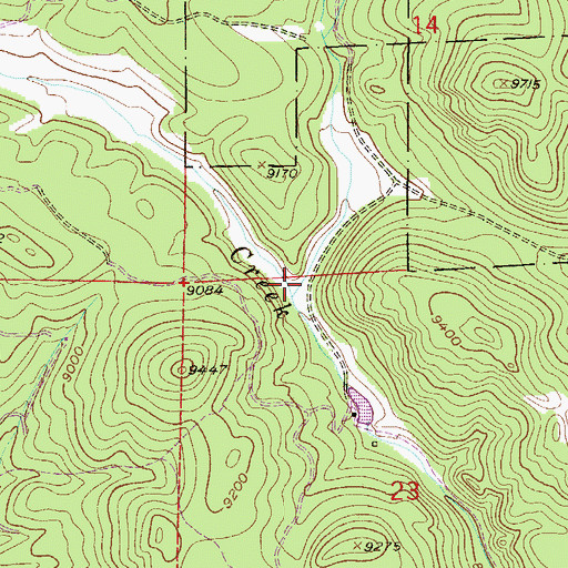 Topographic Map of North Fork North Elk Creek, CO
