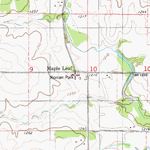 Topographic Map of Roman Park, IA