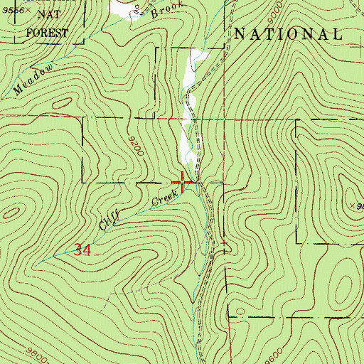 Topographic Map of Cliff Creek, CO
