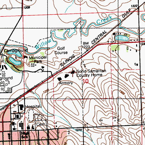 Topographic Map of Good Samaritan County Home, IA