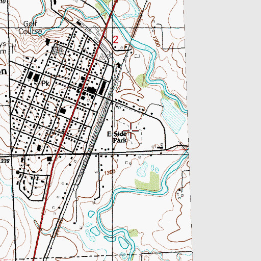 Topographic Map of East Side Park, IA
