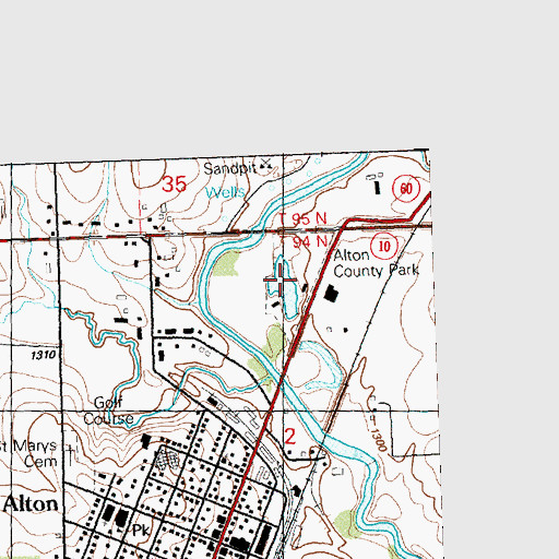 Topographic Map of Alton County Park, IA