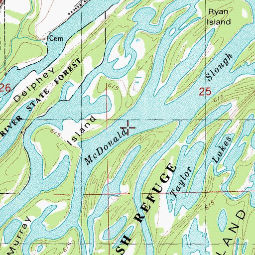 Topographic Map of McDonald Slough, IA