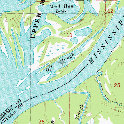 Topographic Map of Off Slough, IA