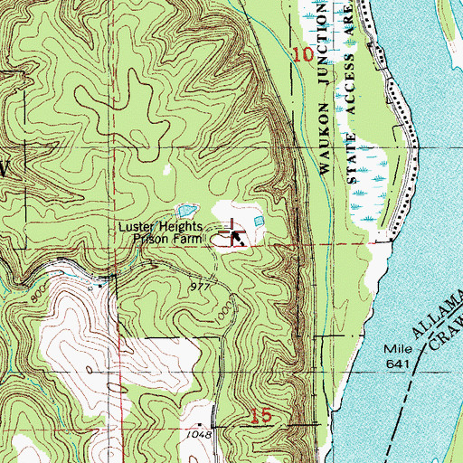 Topographic Map of Luster Heights Work Camp, IA