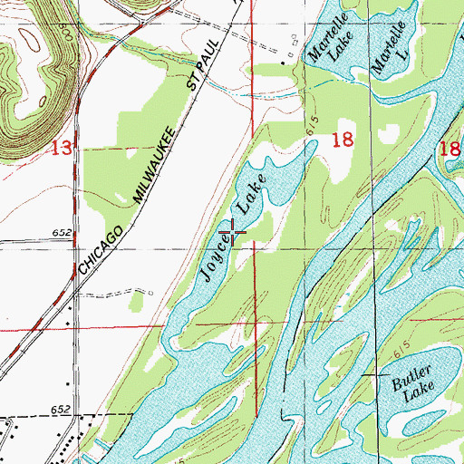 Topographic Map of Joyce Lake, IA