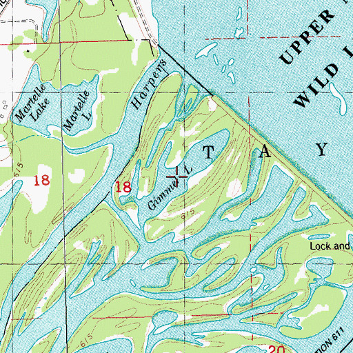 Topographic Map of Gimmel Lake, IA