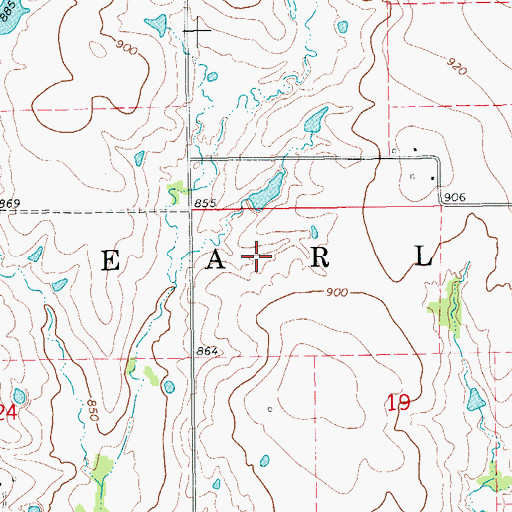 Topographic Map of Township of Earl, OK