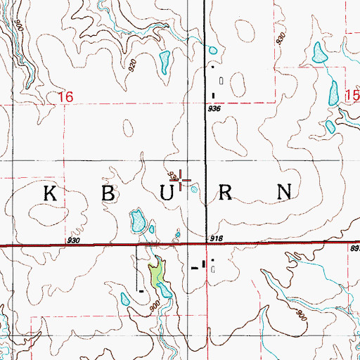 Topographic Map of Township of Blackburn, OK