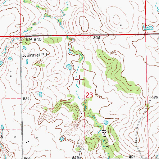 Topographic Map of Township of Brown, OK