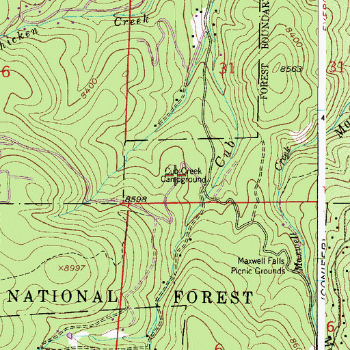 Topographic Map of Cub Creek Campground, CO