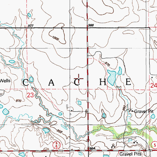 Topographic Map of Township of Cache, OK