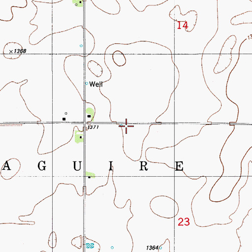Topographic Map of Township of Maquire, OK