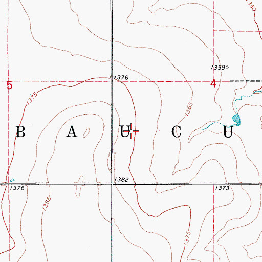 Topographic Map of Township of Baucum, OK