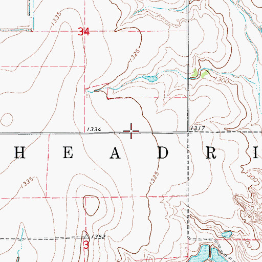 Topographic Map of Township of Headrick, OK