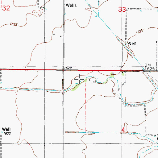 Topographic Map of Township of Hollis, OK