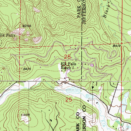 Topographic Map of Elk Falls Ranch, CO