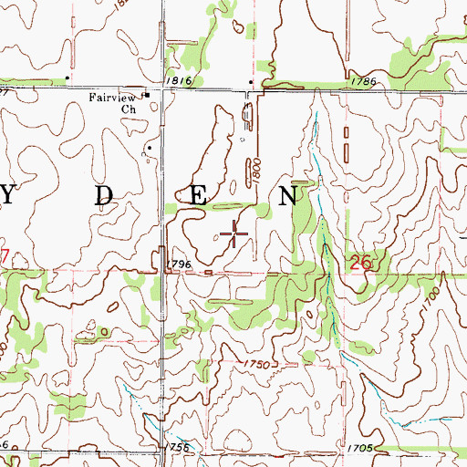 Topographic Map of Township of Dryden, OK