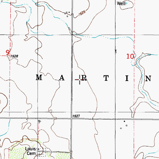 Topographic Map of Township of Martin, OK