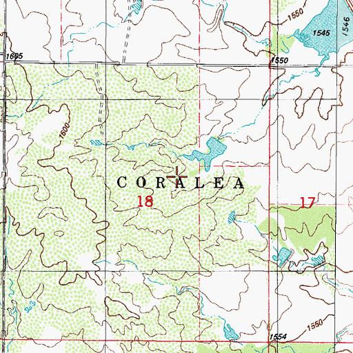 Topographic Map of Township of Coralea, OK