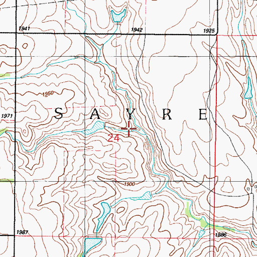 Topographic Map of Township of Sayre, OK