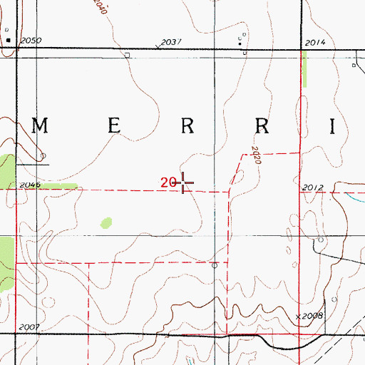 Topographic Map of Township of Merritt, OK