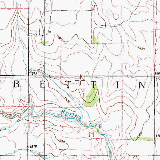 Topographic Map of Township of Bettina, OK