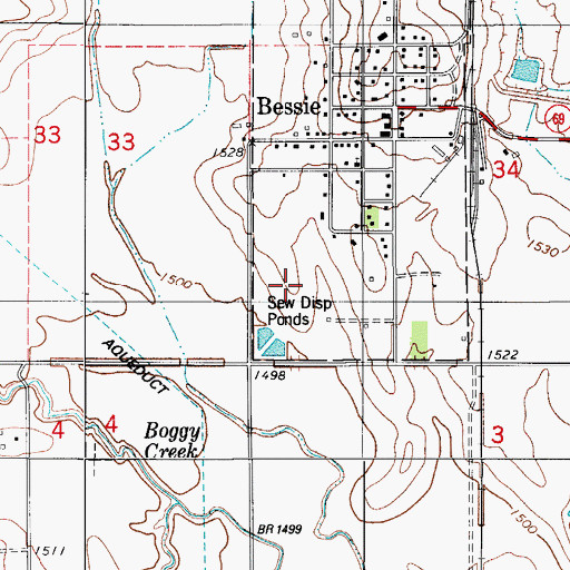 Topographic Map of Township of Bessie, OK