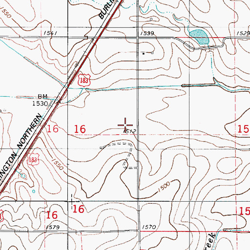Topographic Map of Township of Cordell, OK