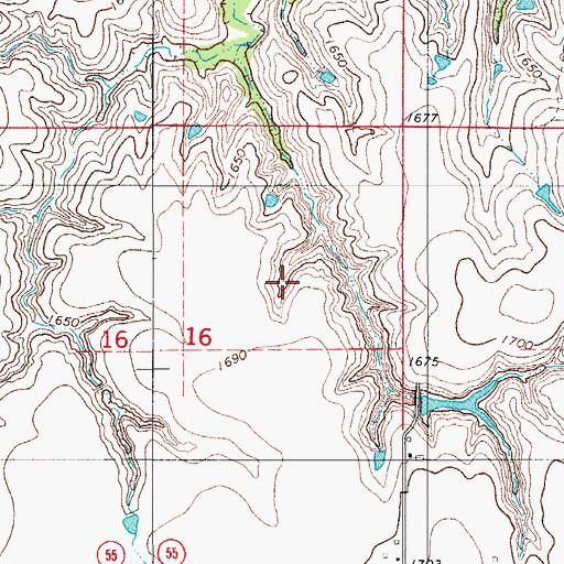 Topographic Map of Township of Rainey, OK
