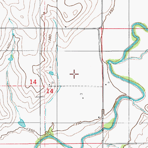 Topographic Map of Township of Oakdale, OK