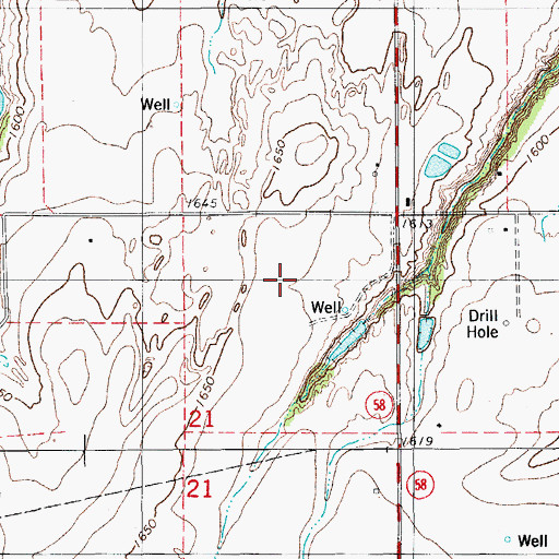 Topographic Map of Township of Hydro, OK